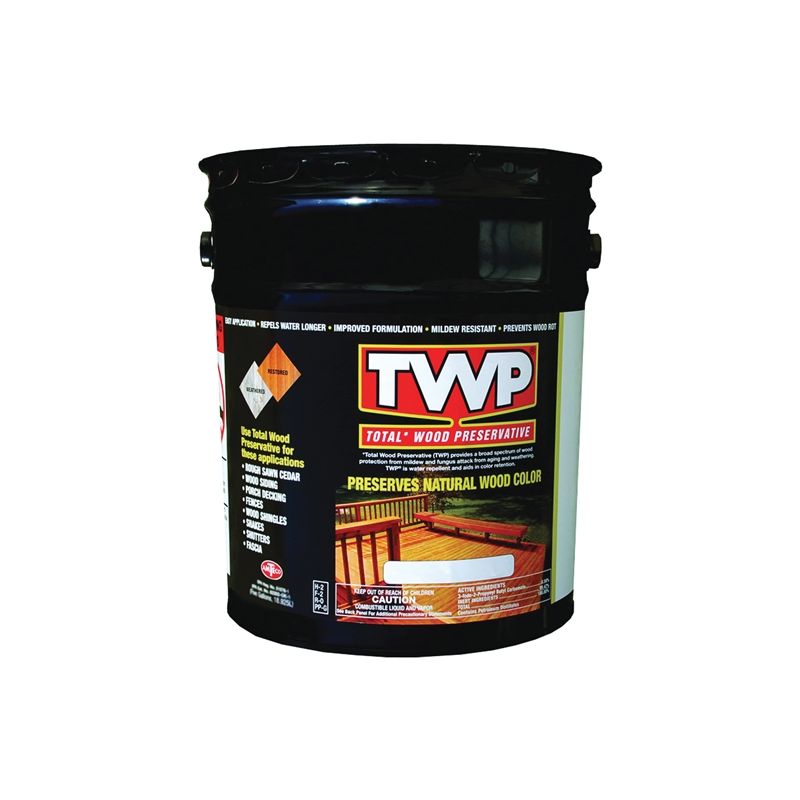 TWP 100 Series TWP-116-5 Wood Preservative, Rustic Oak, Liquid, 5 gal, Can Rustic Oak