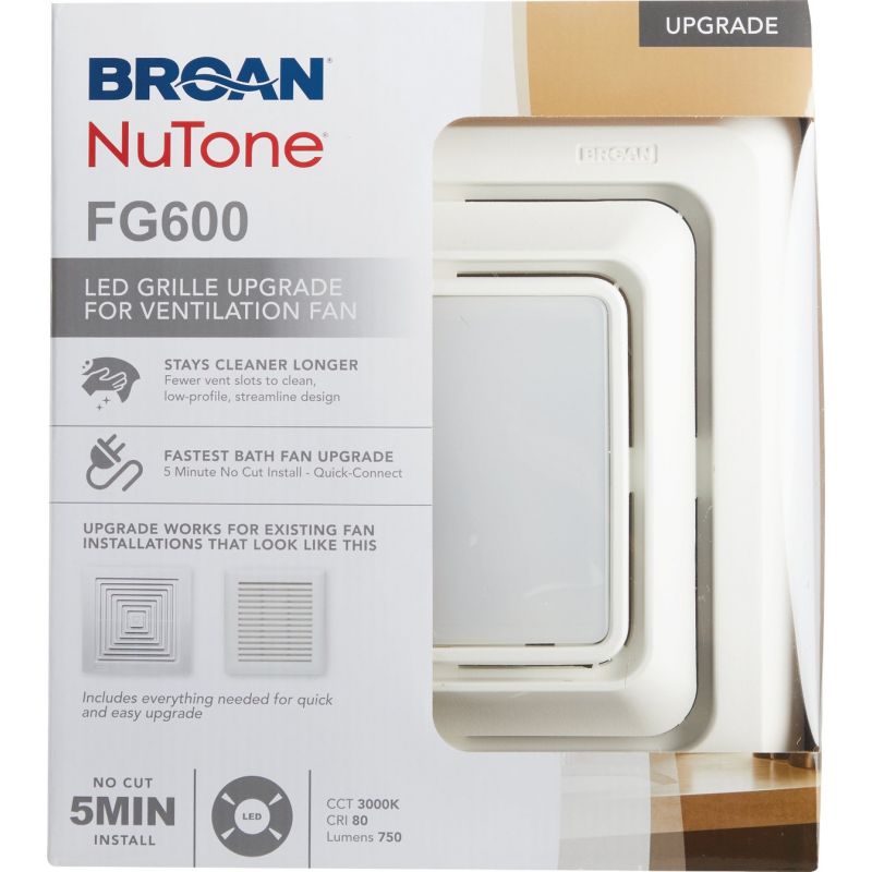 Broan LED Exhaust Fan Replacement Grille Upgrade White