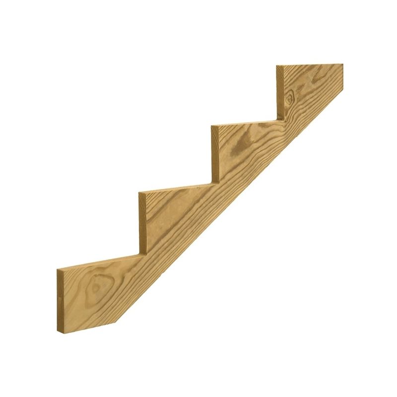 UFP 279713 Stair Stringer, 47.71 in L, 11-1/4 in W, 4-Step, Wood, Yellow, Treated Yellow