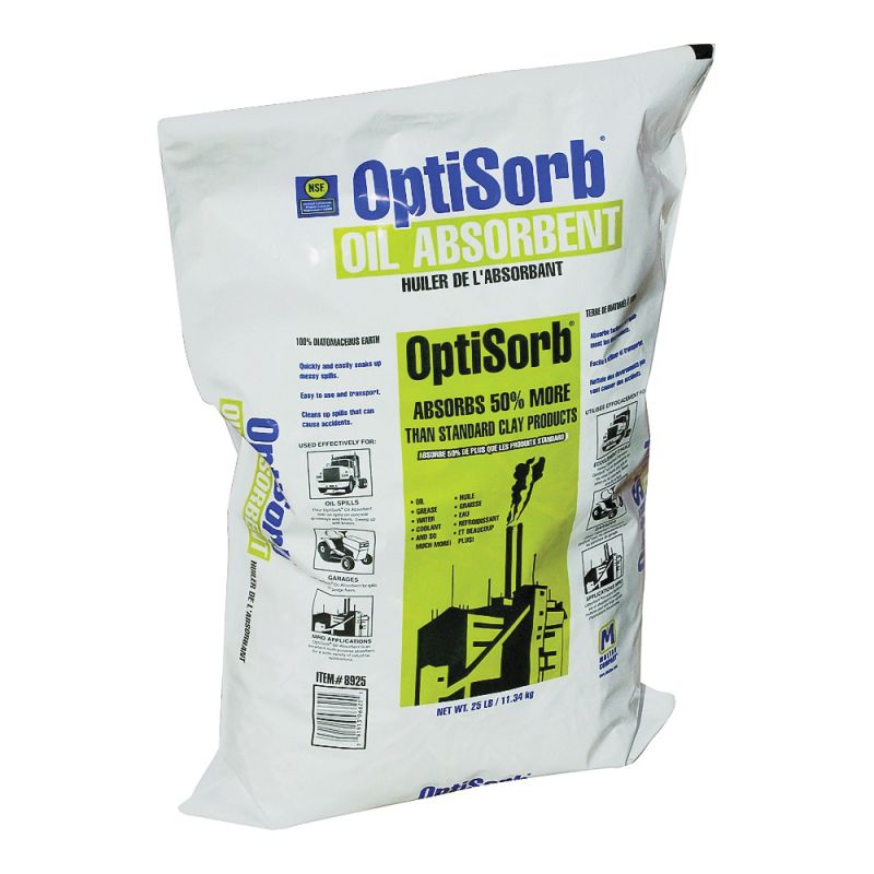 OptiSorb 8925 All-Purpose Granular Absorbent, 25 lb Poly Bag, Solid, Odorless Buff/Off-White