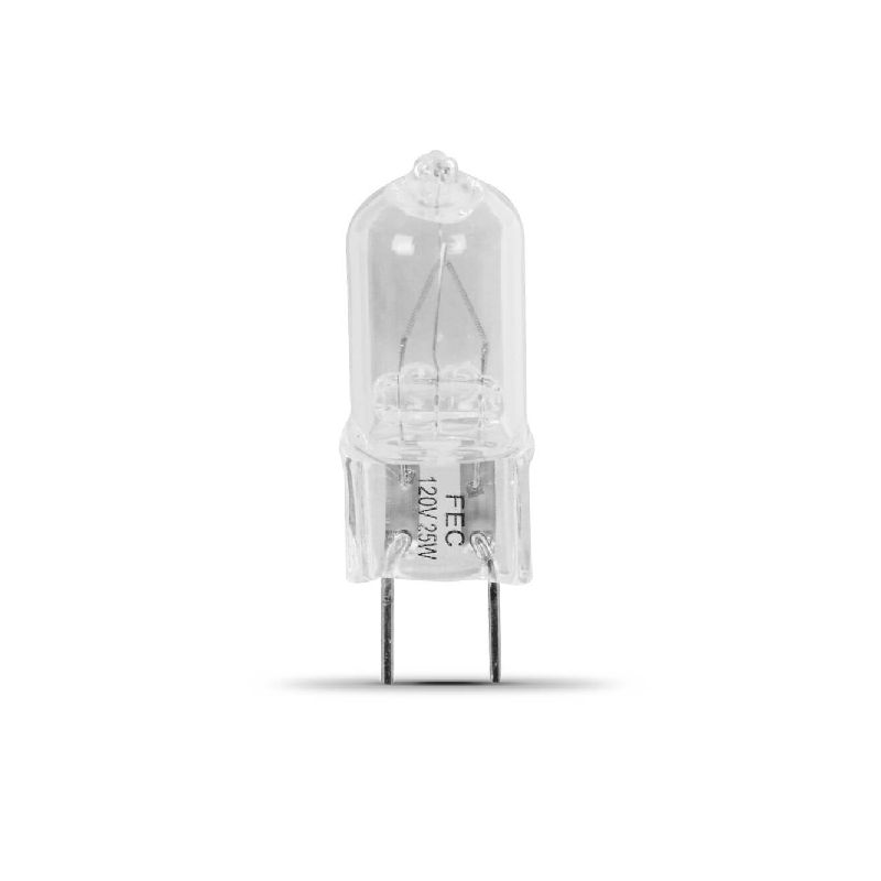 Feit Electric BPQ25/G8/CAN Halogen Bulb, 25 W, G8 Lamp Base, JCD T4 Lamp, 3000 K Color Temp, 2000 hr Average Life