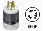 Leviton Industrial Grade Locking Cord Plug Black/White, 15A