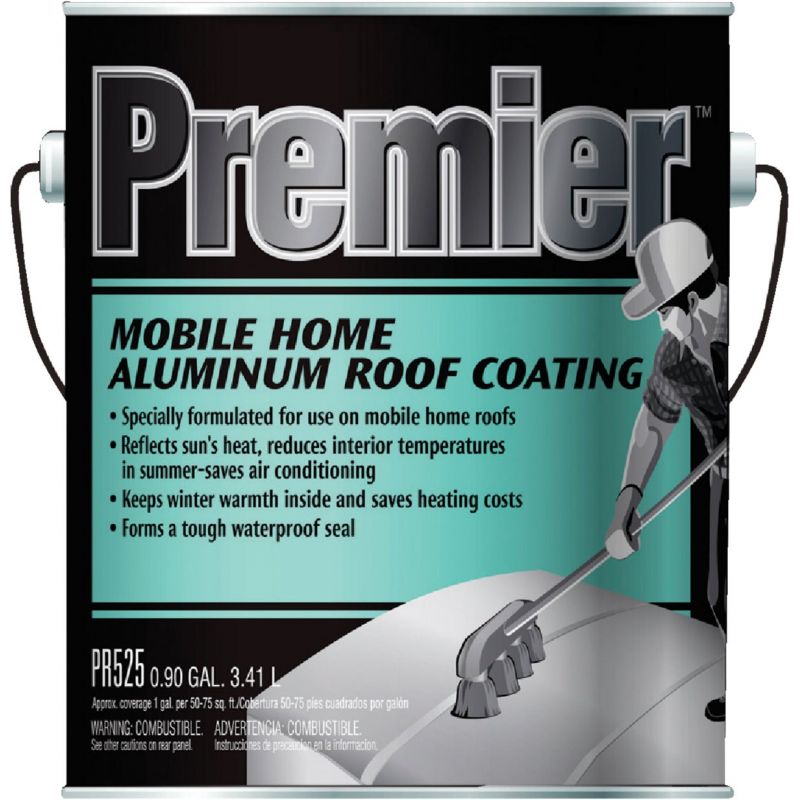 Premier 525 Mobile Home Aluminum Roof Coating Black W/Silver Pigment, 1 Gal.
