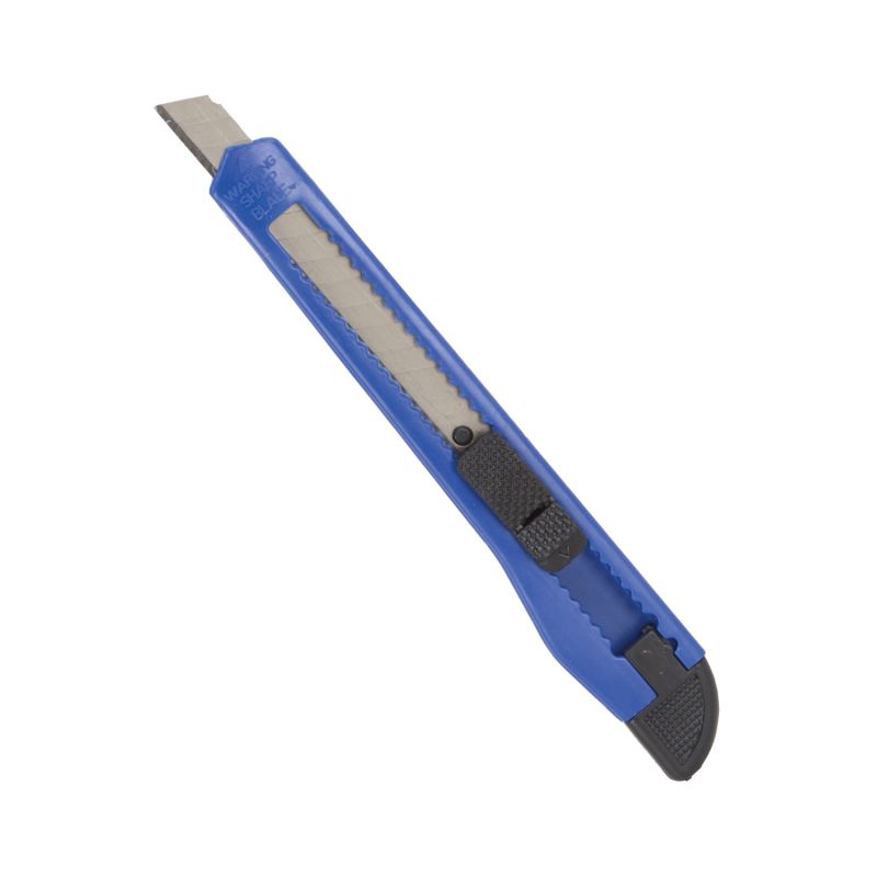 Vulcan JL54319 Utility Knife, 3-7/8 in L Blade, 5/8 in W Blade, High Impact Plastic Handle, Blue/Black Handle 3-7/8 In (Pack of 20)