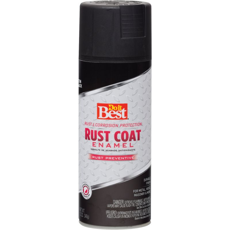 Do it Best Rust Coat Enamel Anti-Rust Spray Paint 12 Oz., Black
