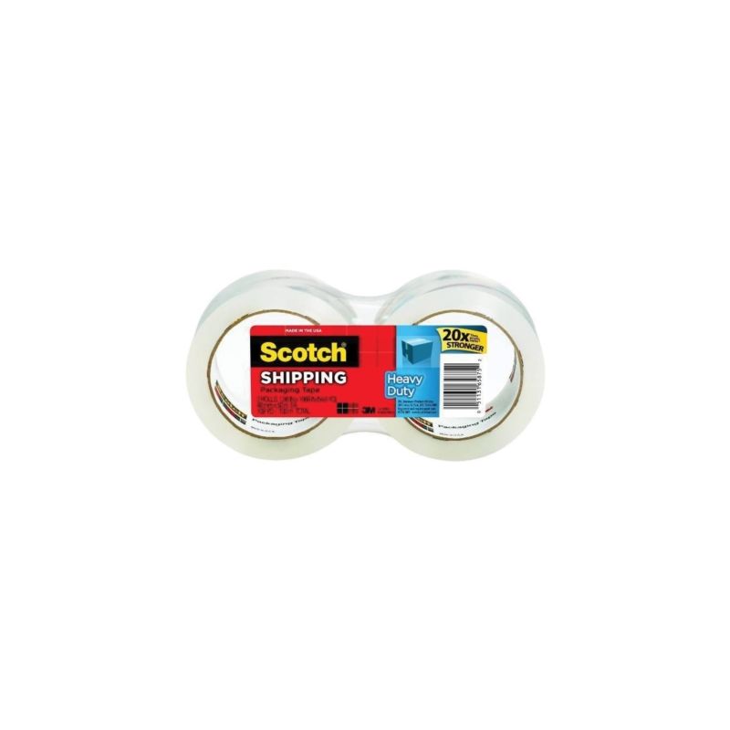 Scotch 3850-2 Packaging Tape, 54.6 yd L, 1.88 in W, Polypropylene Backing, Clear Clear