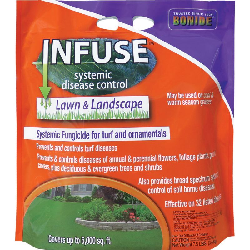 Infuse 60516 Disease Control Fungicide, Granule, Faint Sulfur, Tan, 7.5 lb, Bag Tan