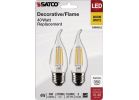 Satco CA10 Medium Base Traditional Look LED Decorative Light Bulb