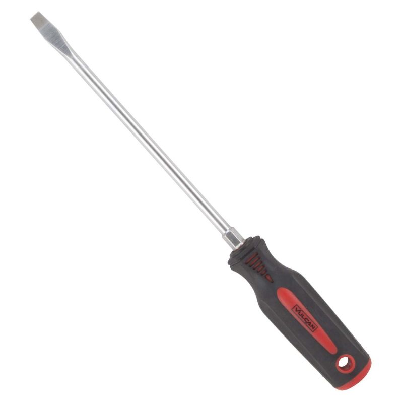 Vulcan MC-SD09 Screwdriver, Slotted Drive, 12-1/2 in OAL, 8 in L Shank, PP &amp; TPR Handle