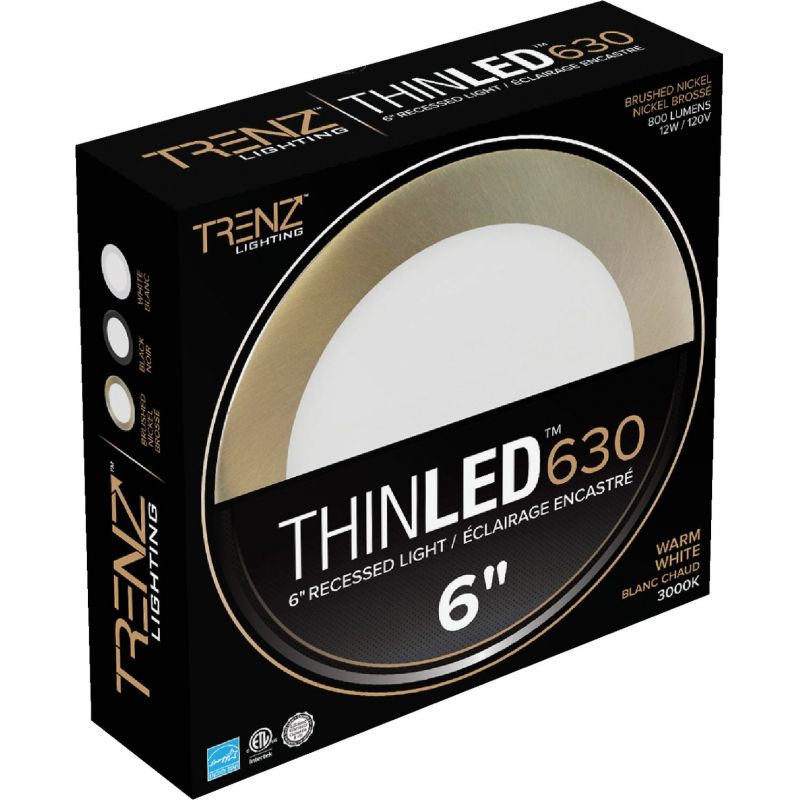 Liteline Trenz ThinLED 3000K Recessed Light Kit Brushed Nickel