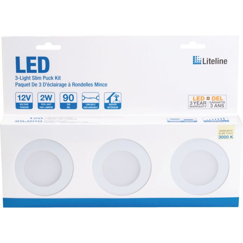 Liteline Slim LED Under Cabinet Puck Light Kit White