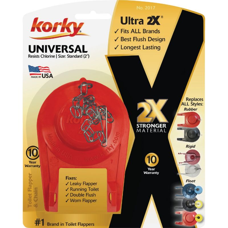 Korky Ultra 2X Flapper 2 In., Red