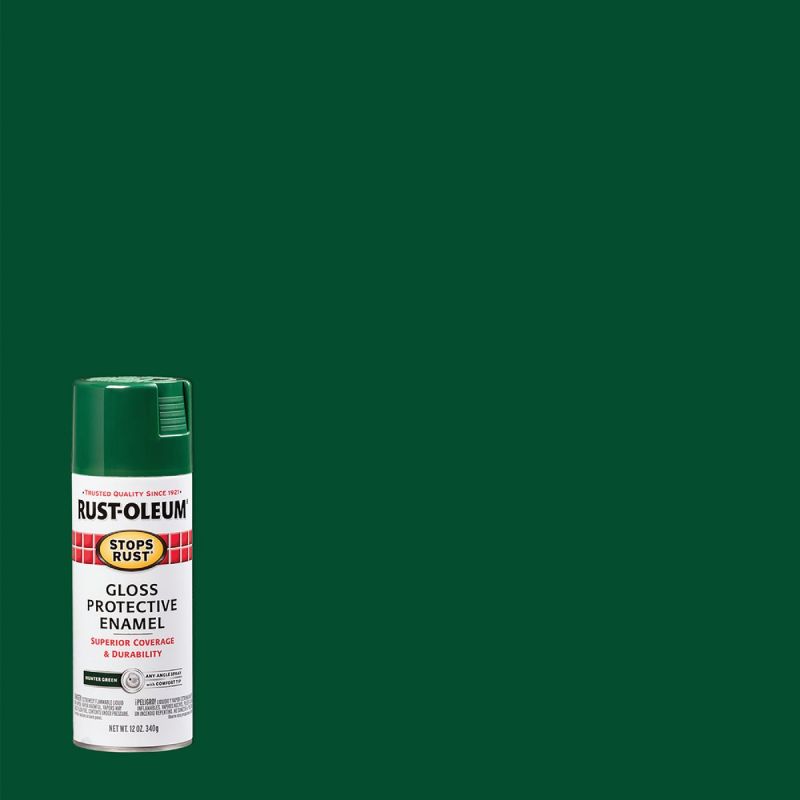 Rust-Oleum Stops Rust Protective Enamel Spray Paint Hunter Green, 12 Oz.