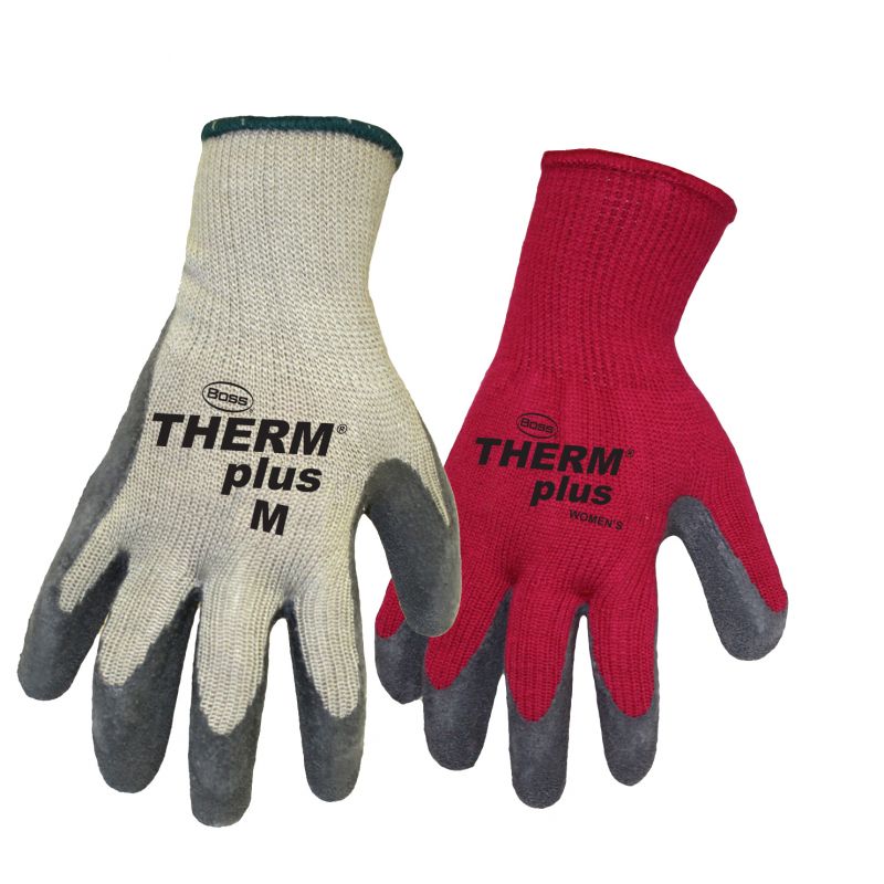 Boss plus 8435B Gloves, Women&#039;s, S, Knit Wrist Cuff, Latex, Red S, Red