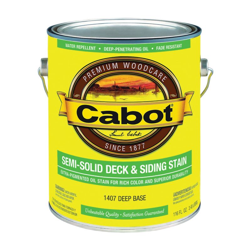 Cabot 140.0001407.007 Deck and Siding Stain, Natural Flat, Deep Base, Liquid, 1 gal Deep Base