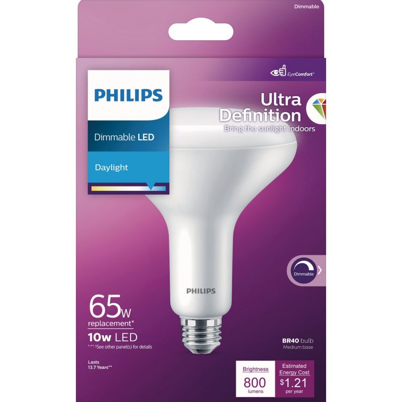 Philips Ultra Definition BR40 Medium Dimmable LED Floodlight Light Bulb
