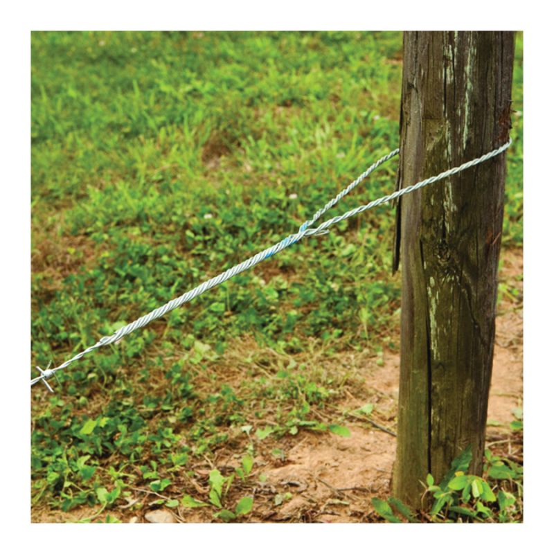 RANCHMATE LTE-125C Twist End, Large, Steel, Yellow, Galvanized, For: 4 to 8 in Posts, 12.5 ga Barbed Wire Yellow