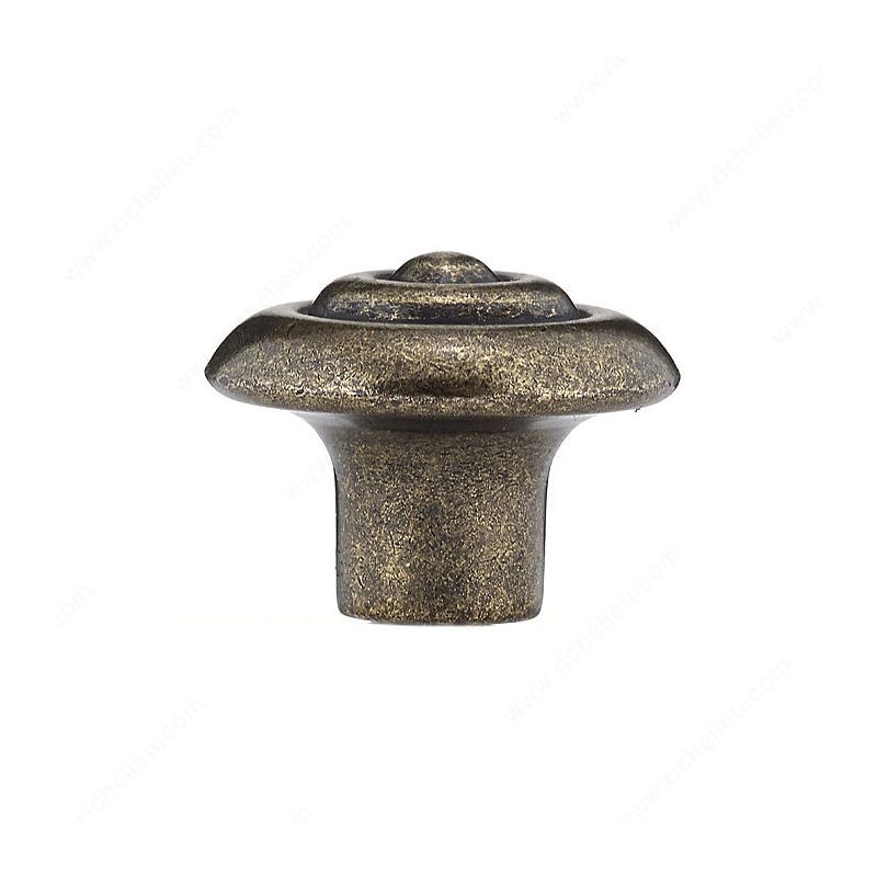 Richelieu BP2391132BB Knob, 24 mm Projection, Metal, Burnished Brass 32 Mm, Traditional