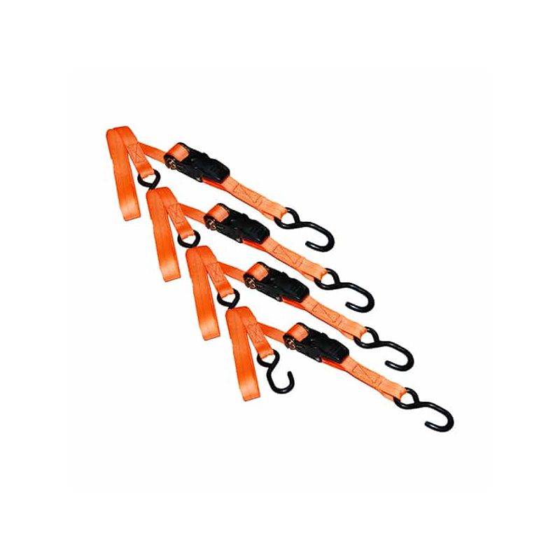 ANCRA SL91 Tie-Down, 1 in W, 15 ft L, Polyester, Bright Orange, 500 lb Working Load, S-Hook End Bright Orange