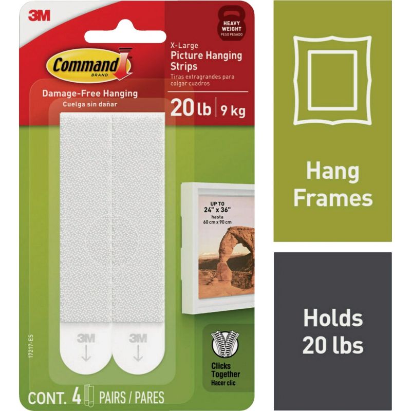 Command Heavy Weight Picture Hanger Strips White