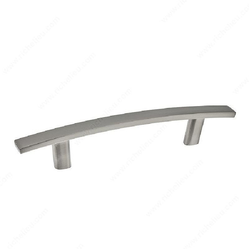 Richelieu BP65096195 Cabinet Pull, 6-7/32 in L Handle, 7/16 in H Handle, 1-5/32 in Projection, Metal, Brushed Nickel Transitional