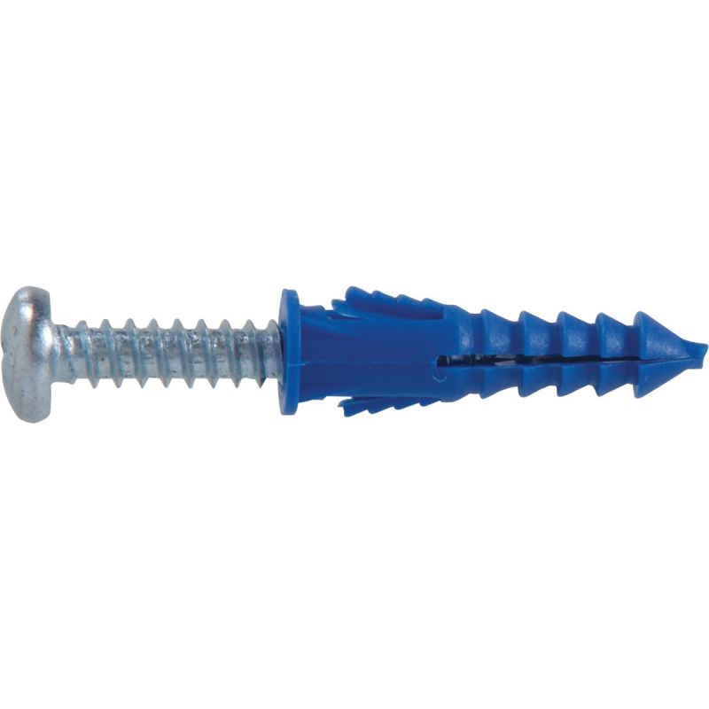 Hillman PHP SMS Ribbed Plastic Anchor #8 - #10 - #12 Thread, Blue