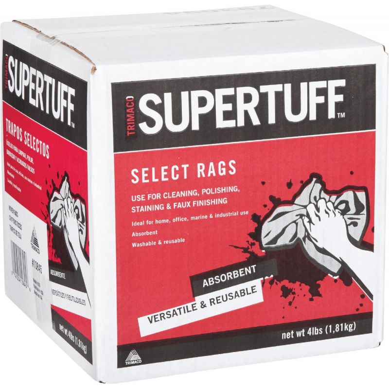 Trimaco SuperTuff Painter&#039;s Rags And Wipers 4 Lb., White