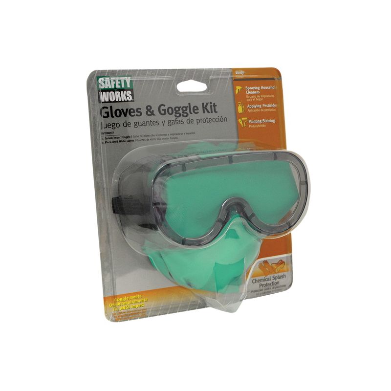 Safety Works SWX00137 Gloves and Goggles Kit, Clear Clear