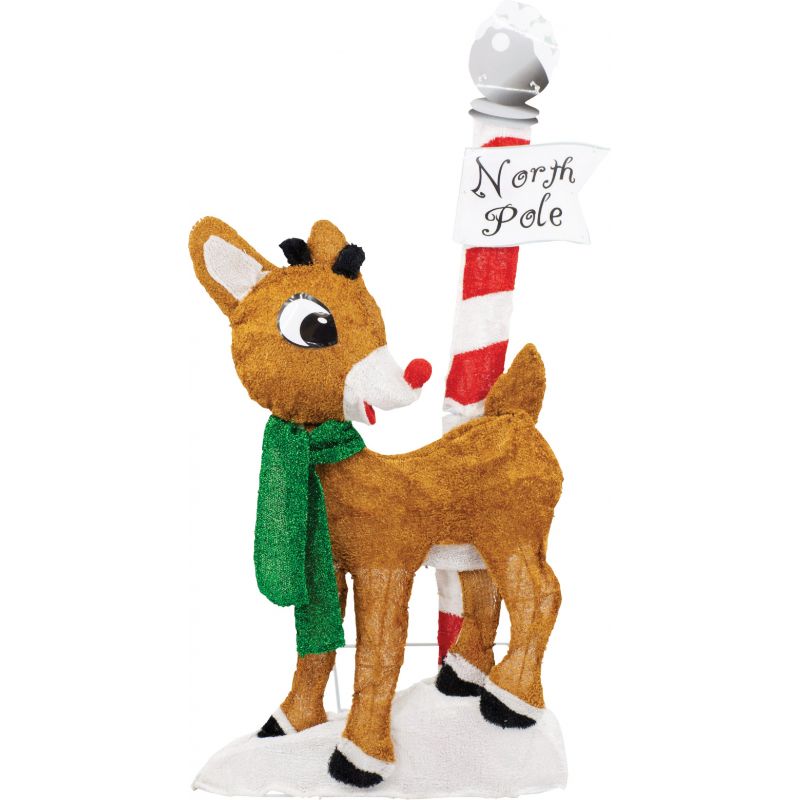 Rudolph 32 In. Rudolph &amp; North Pole Holiday Figure