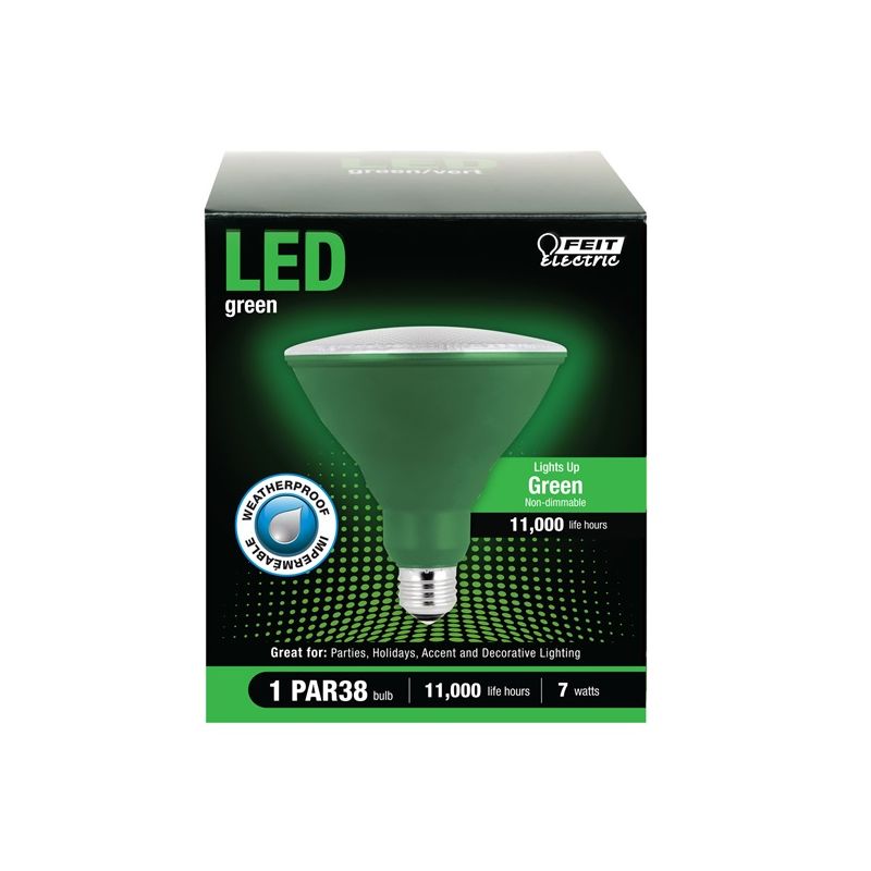 Feit Electric PAR38/G/10KLED/BX LED Bulb, Flood/Spotlight, PAR38 Lamp, E26 Lamp Base, Green Light (Pack of 4)