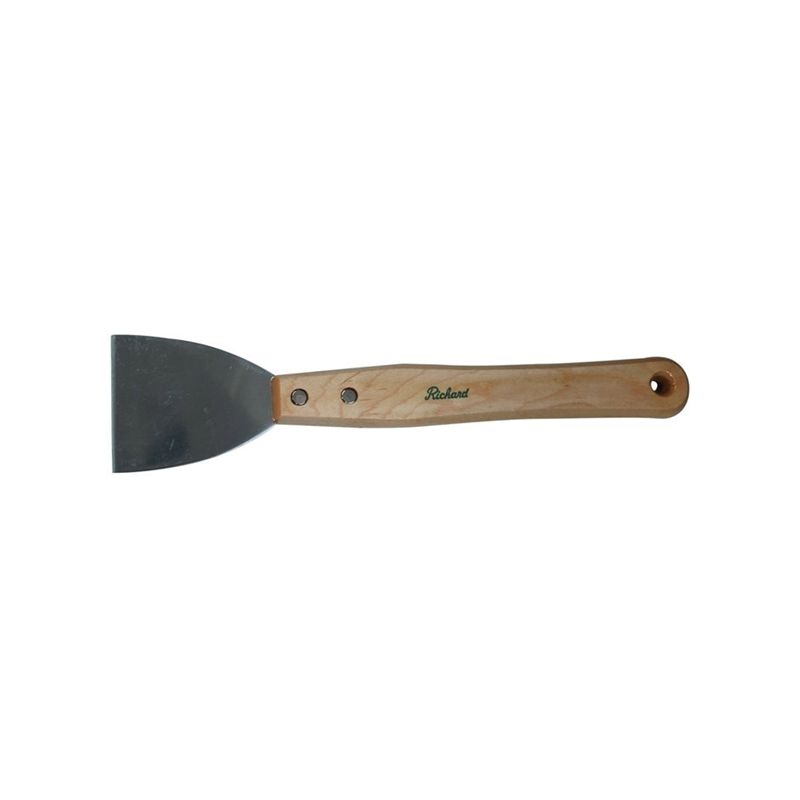 Richard S-3-B Bent Chisel Scraper, 3 in W Blade, Chisel Blade, HCS Blade, Hardwood Handle