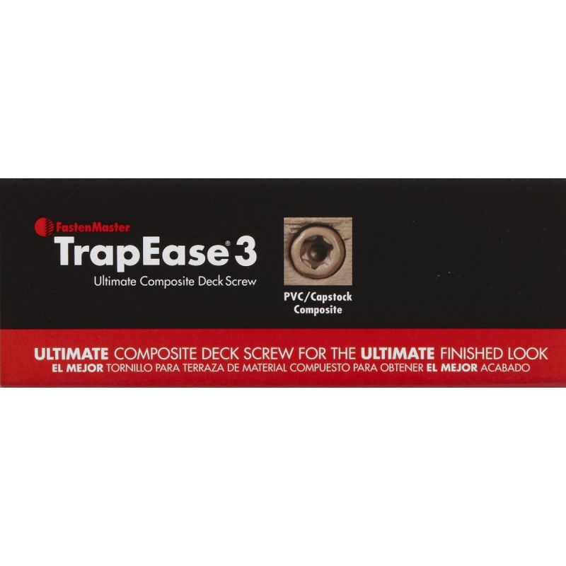 FastenMaster TrapEase 3 Ultimate Composite Deck Screw #10 X 2-1/2 In., Brown, T-20