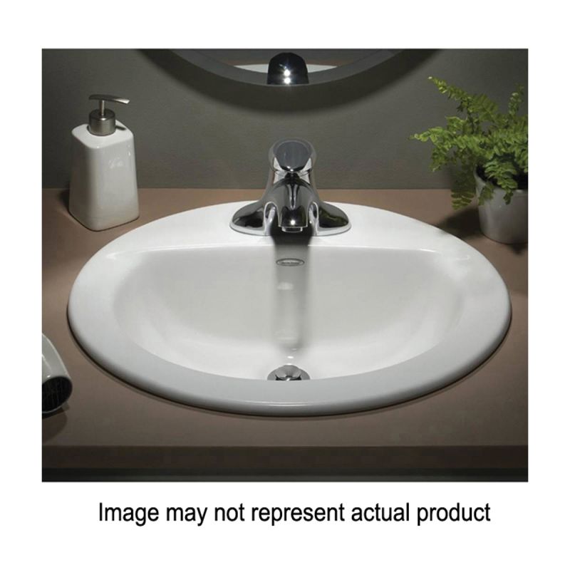 American Standard Colony Series 0346403.021 Countertop Sink, 4 in Faucet Centers, 20-1/2 in OAW, 17-5/8 in OAD, Bone Bone