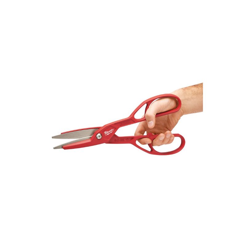 Milwaukee 48-22-4006 Tinner Snips, 13 in OAL, 3-1/2 in L Cut, Left, Right, Straight Cut, Steel Blade, Contoured Handle