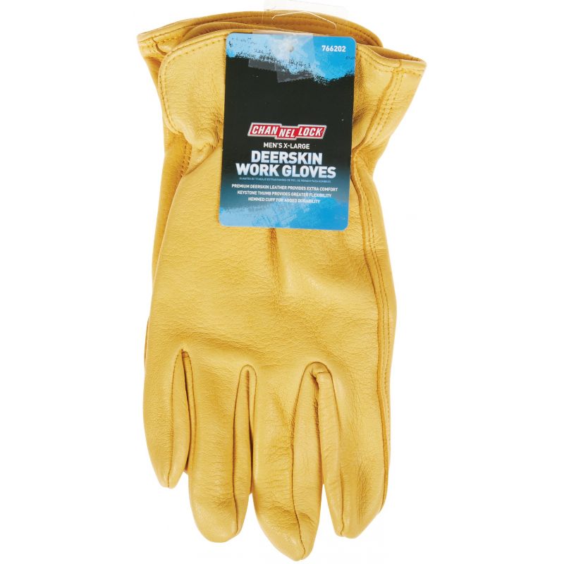 Channellock Deerskin Work Glove XL, Yellow