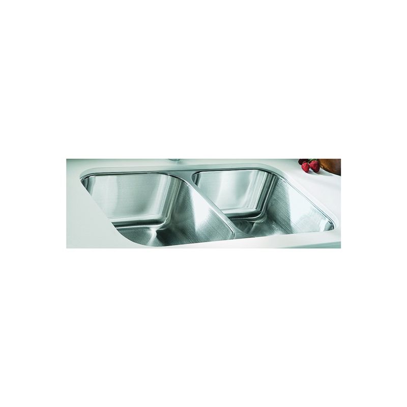 Sterling McAllister Series 11406-NA Kitchen Sink, Rectangular Bowl, 18 in OAW, 32 in OAH, 8-1/16 in OAD, Stainless Steel