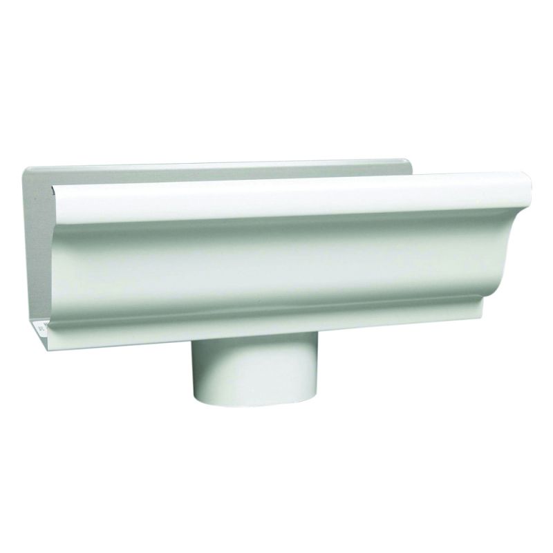 Amerimax 27080 Gutter End with Drop, 5 in L, 3 in W, Aluminum, White White