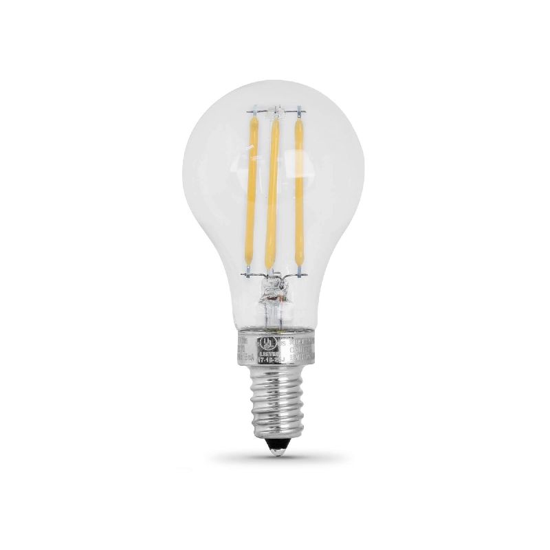 Feit Electric BPA1560C827LED/2/CAN LED Bulb, General Purpose, A15 Lamp, 60 W Equivalent, E12 Lamp Base, Dimmable, Clear