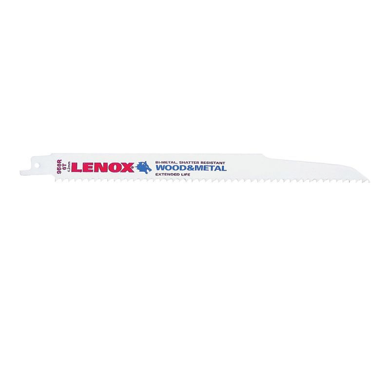 Lenox 20587S956R Reciprocating Saw Blade, 3/4 in W, 9 in L, 6 TPI, Bi-Metal Cutting Edge