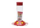 Perky-Pet 209B Bird Feeder, 30 oz, 6-Port/Perch, Glass/Plastic, Bright Red/Yellow, 8.3 in H Bright Red/Yellow