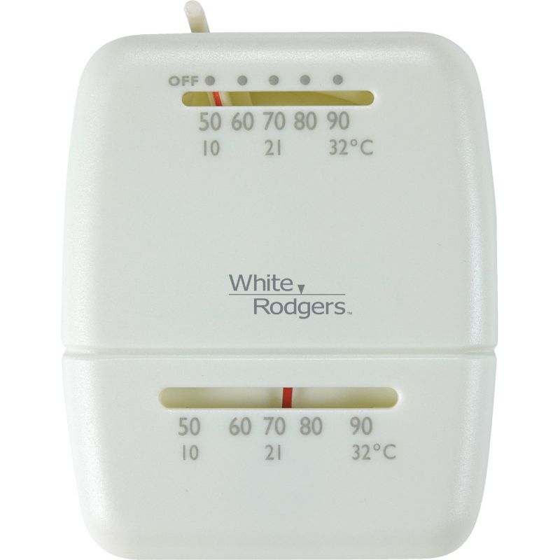 White Rodgers Heat Only Mechanical Thermostat Off-White