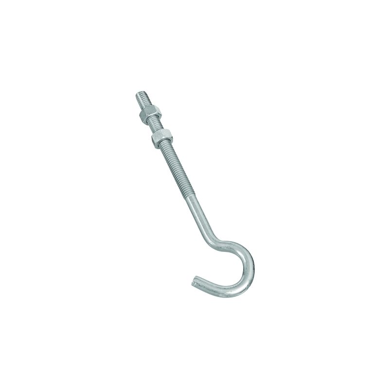 National Hardware 2162BC Series N221-697 Hook Bolt, 3/8 in Thread, 7 in L, Steel, Zinc, 135 lb Working Load