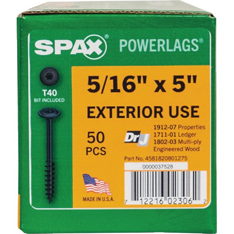 SPAX PowerLags T-Star Washer Head HCR Steel Lag Screws 5/16 In.