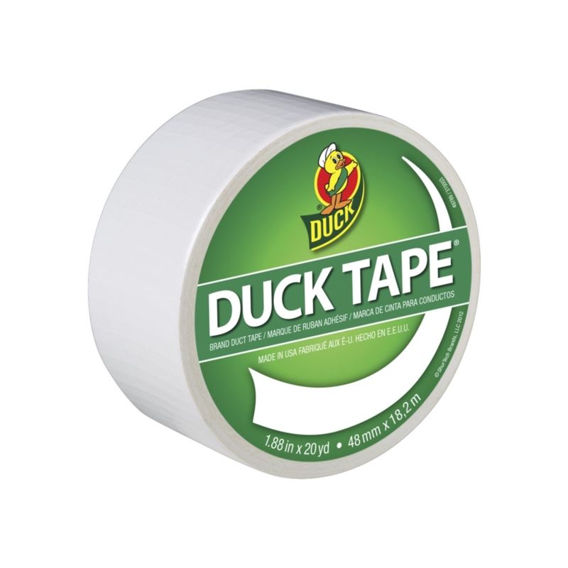 Duck 1265015 Duct Tape, 20 yd L, 1.88 in W, Vinyl Backing, White White