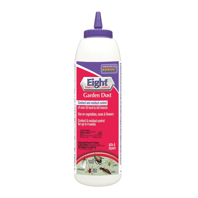 Bonide EIGHT 784 Insect Control Garden Dust, Solid, 10 oz Bottle Beige/Tan