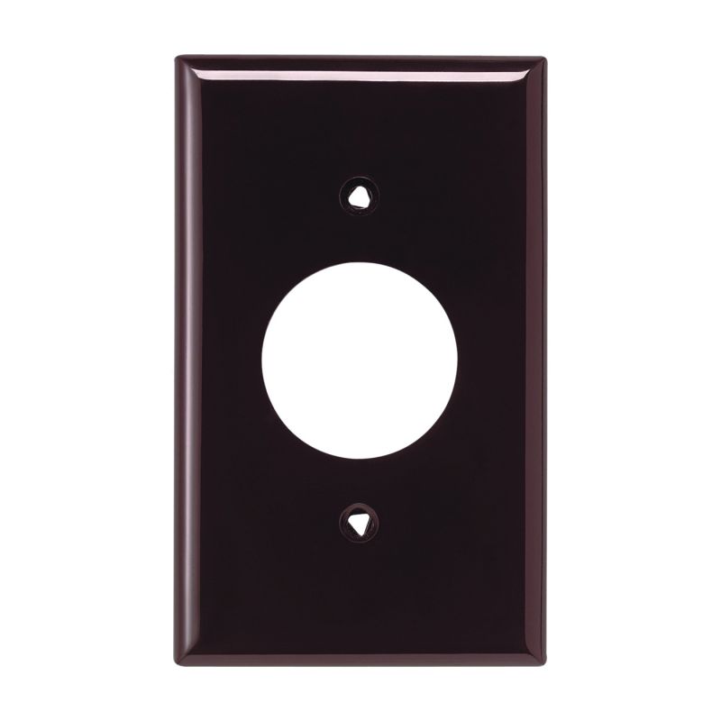Eaton Wiring Devices 5131B-BOX Single Receptacle Wallplate, 4-1/2 in L, 2-3/4 in W, 1 -Gang, Nylon, Brown Brown