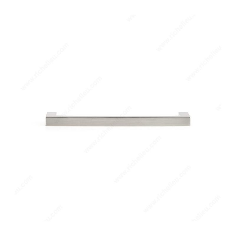 Richelieu BP873128195 Cabinet Pull, 5-7/16 in L Handle, 13/32 in H Handle, 1-3/8 in Projection, Metal, Brushed Nickel Contemporary