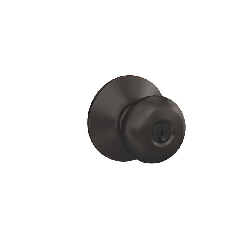 Schlage Plymouth Series F51A PLY716 Entry Knob, Knob Handle, Aged Bronze, Metal, C Keyway, Residential, 2 Grade (Pack of 4)