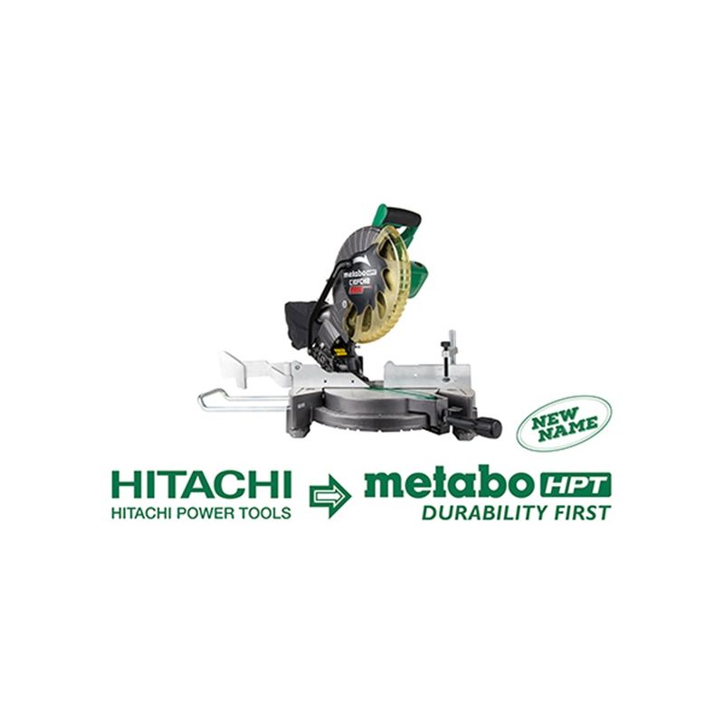 Metabo HPT C10FCH2SM Miter Saw with Laser Marker, 10 in Dia Blade, 5000 rpm Speed, 52 deg Max Miter Angle