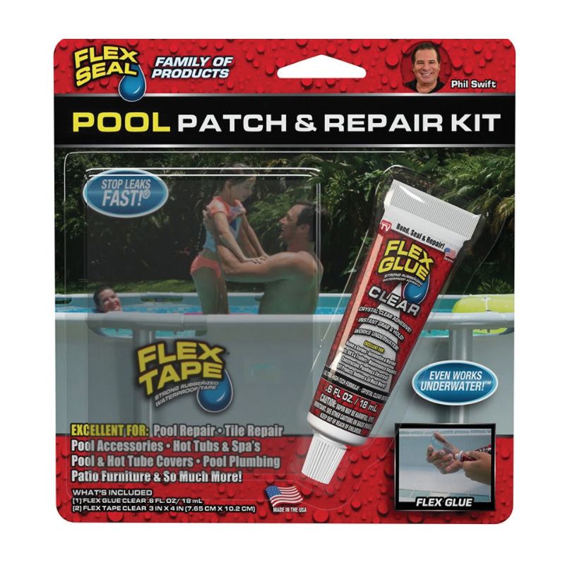 Flex Seal POOLKITMINI Patch and Repair Kit, Clear, 3-Piece Clear